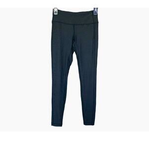 Z BY ZELLA MID RISE YOGA PANTS, WOMENS, XS (WAIST 25), DARK GREY WITH BLACK TRIM